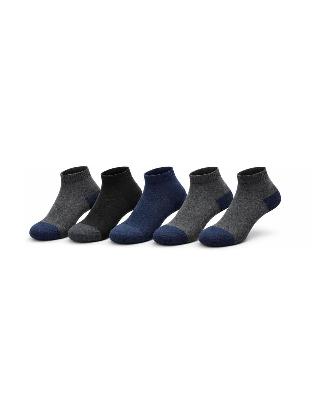 Blacktank Men Pack of 5 Cotton Colourblocked Ankle Length Socks