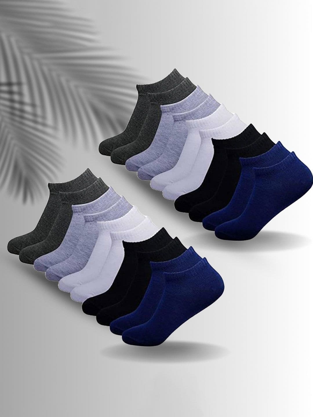 MJE Men Pack of 10 Cotton Blend Assorted Shoe Liners Socks - view 1