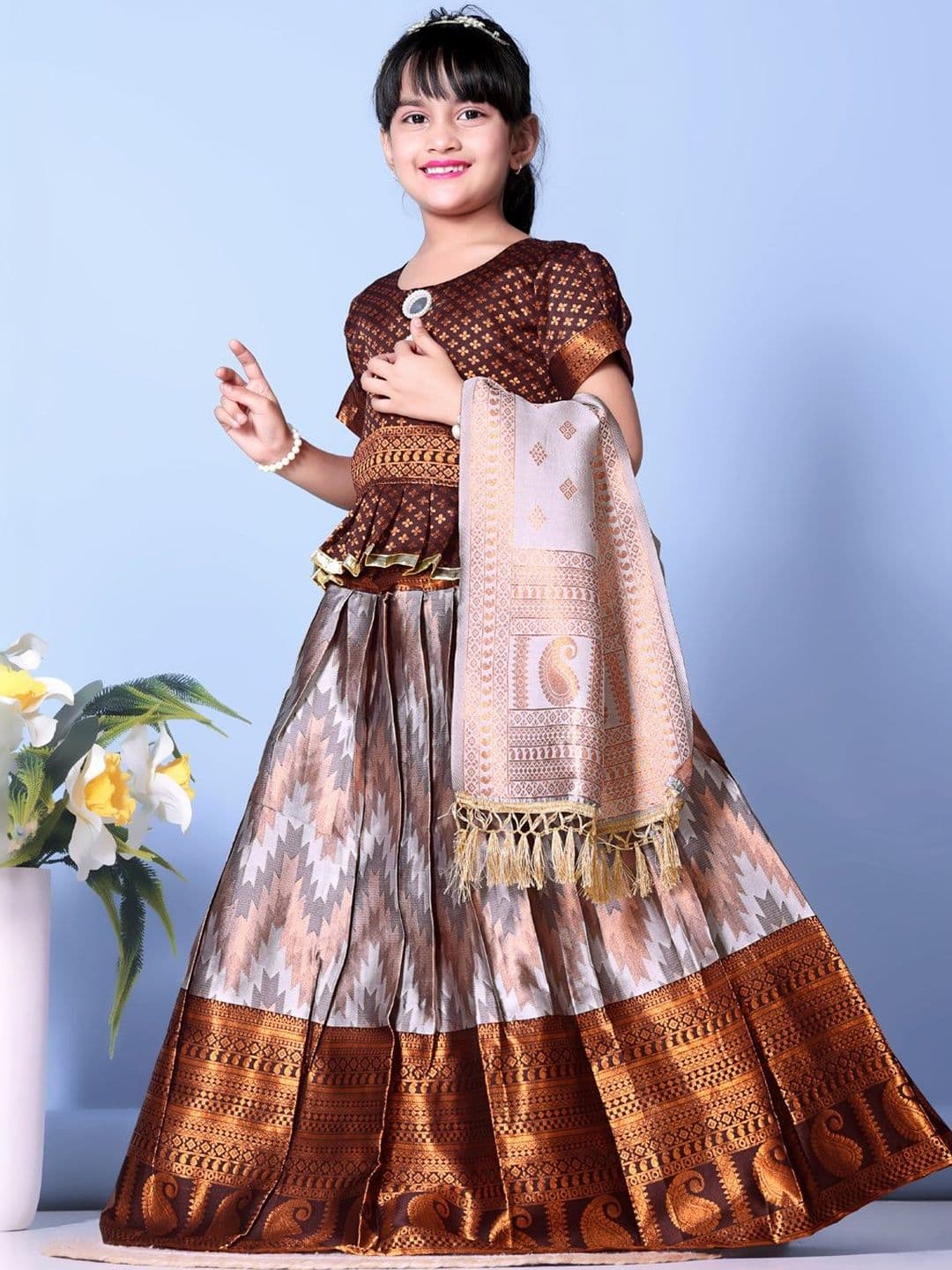 KALINI Girls Ready to Wear Lehenga & Blouse With Dupatta thumbnail 2
