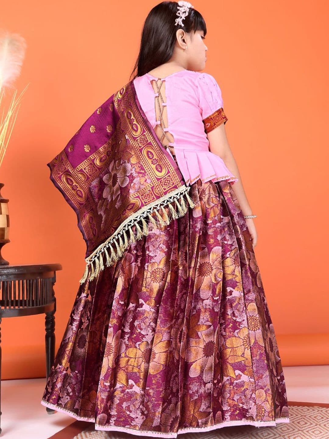 KALINI Girls Embellished Ready to Wear Lehenga & Blouse With Dupatta thumbnail 2