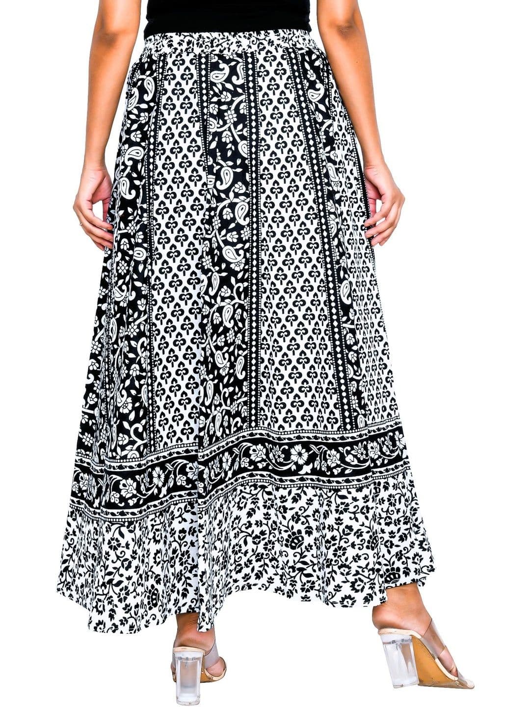 SAMJHI Women Pure Cotton Cotton Cambric Floral Maxi Flared Skirt thumbnail 2