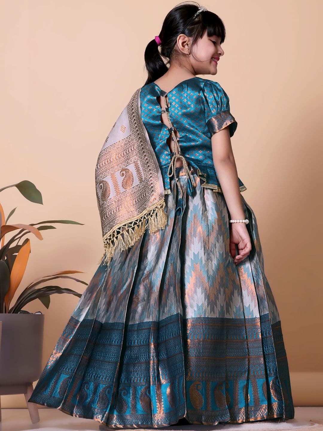 KALINI Girls Ready to Wear Lehenga & Blouse With Dupatta thumbnail 2