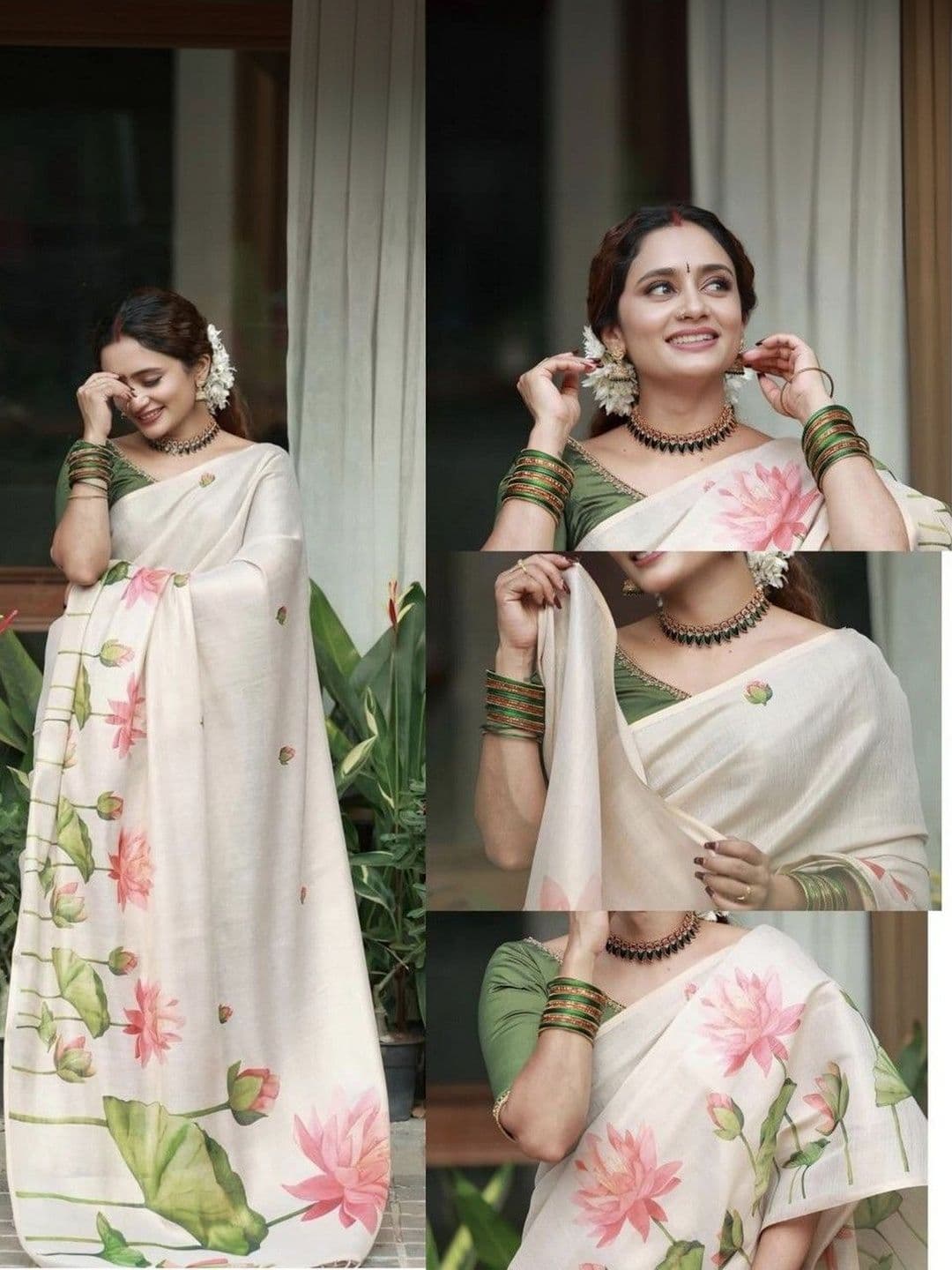 Kanerindia Floral Tissue Saree thumbnail 6