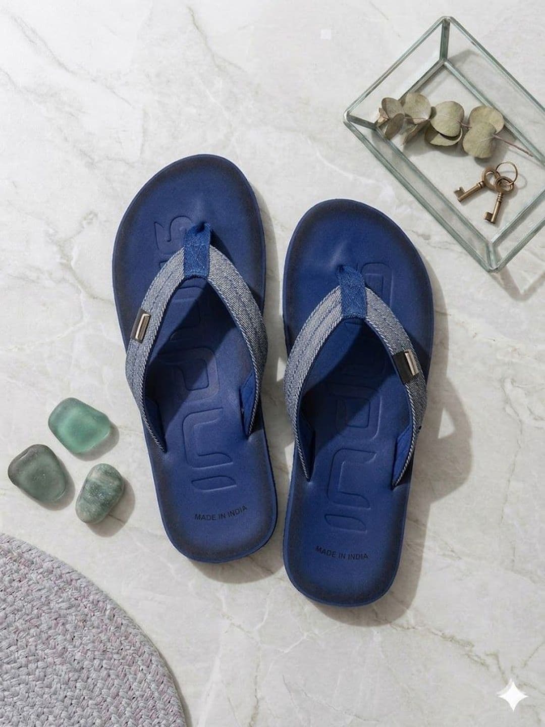 GRX Men Striped Rubber Thong Flip-Flops - view 1
