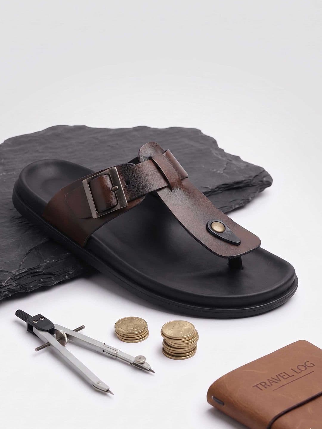 HERE&NOW Men Leather Comfort Sandals - view 1