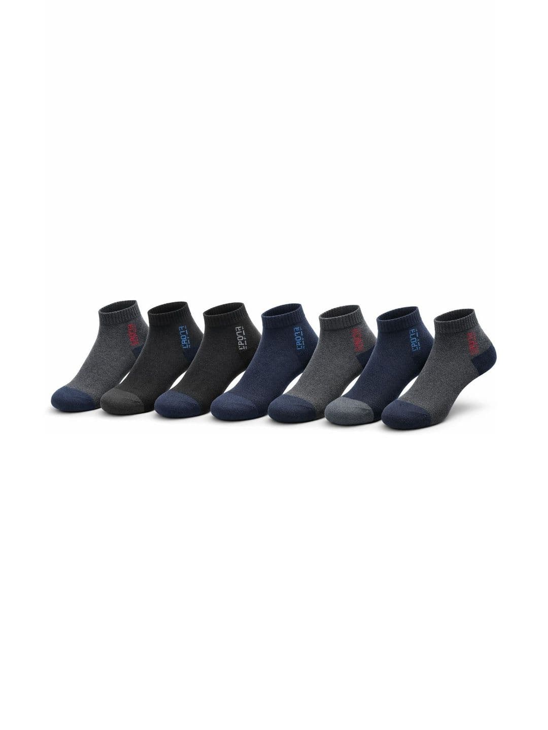 Blacktank Men Pack of 7 Cotton Colourblocked Ankle Length Socks - view 1