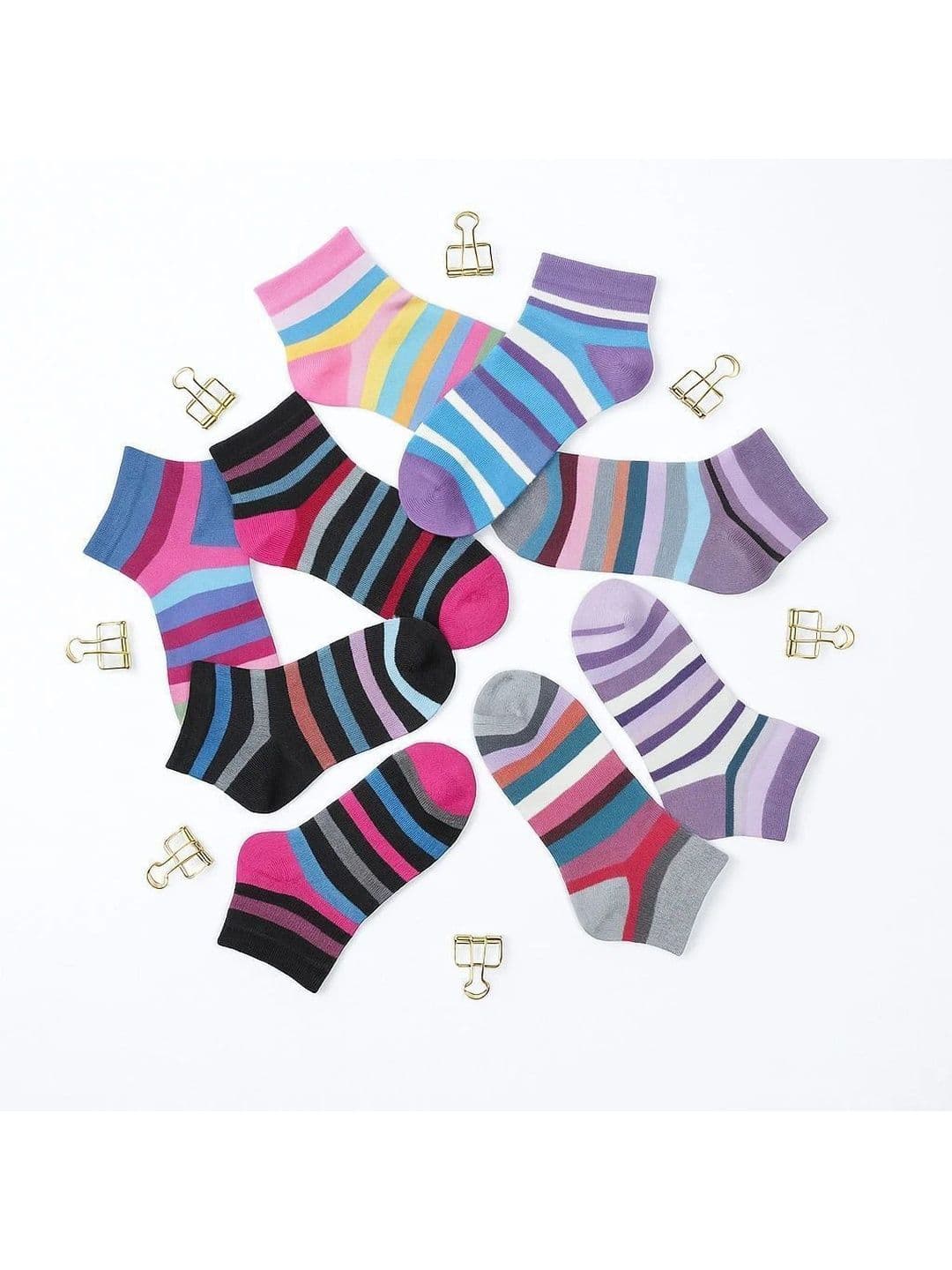 Blacktank Men Pack of 6 Cotton Striped Ankle Length Socks thumbnail 4