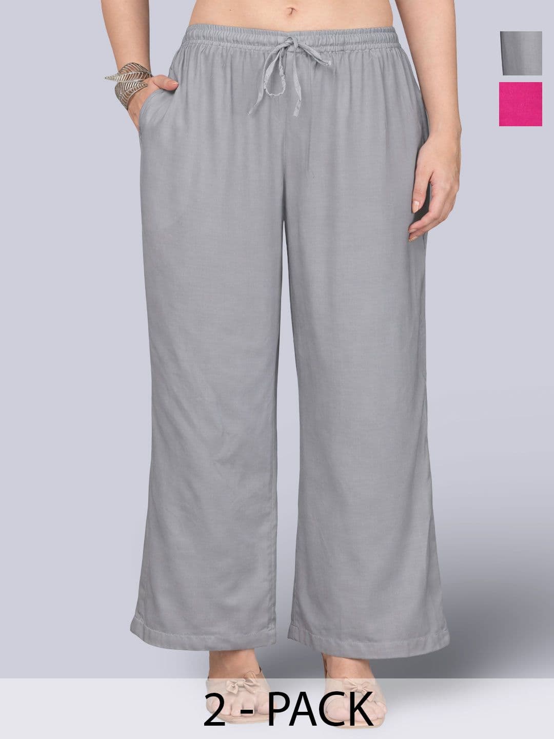 KALINI Set Of 2 Women Ethnic Palazzos - view 1