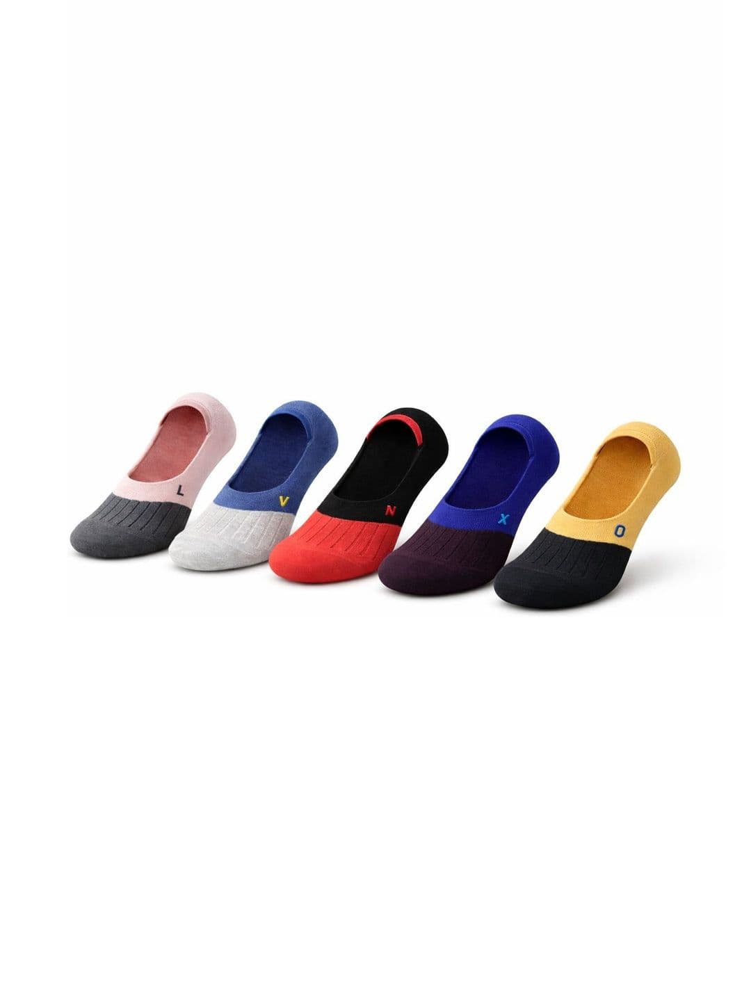 Blacktank Men Pack of 5 Cotton Colourblocked Shoe Liners Socks - view 1