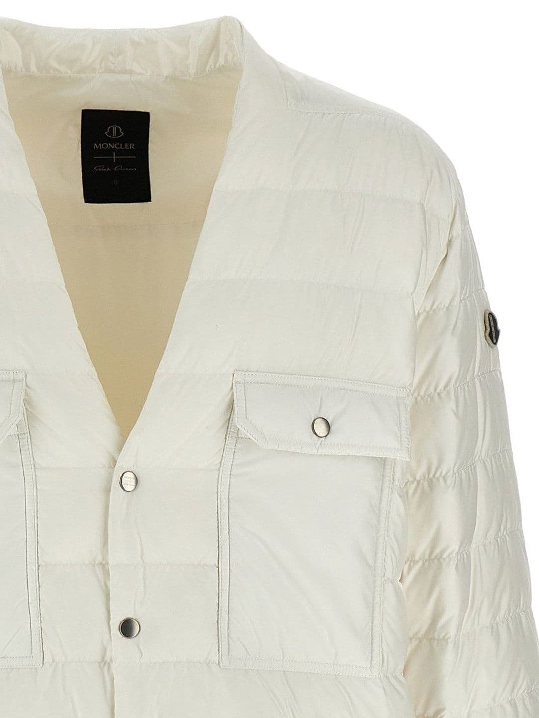 Moncler White V Neck Jacket thumbnail 2