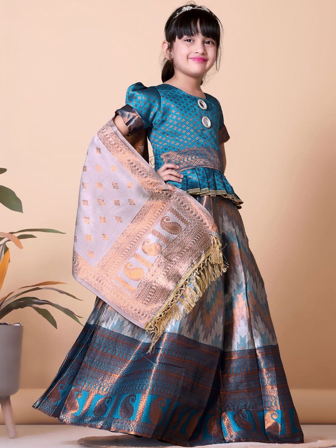 KALINI Girls Ready to Wear Lehenga & Blouse With Dupatta thumbnail 5