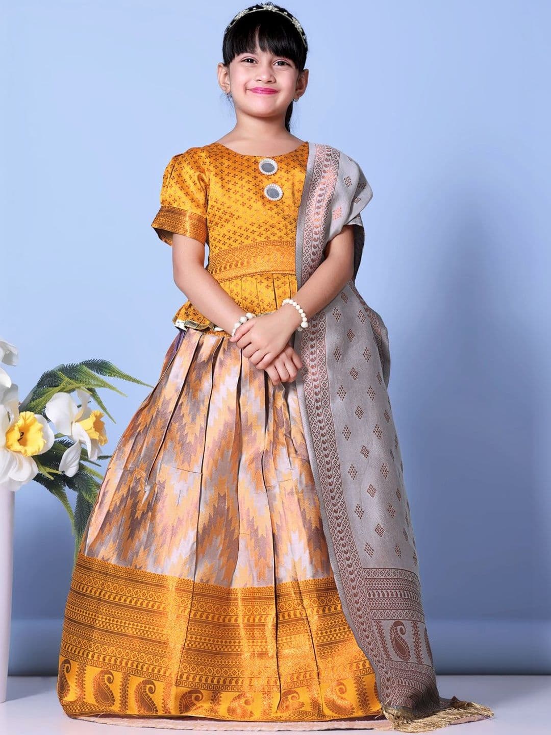 KALINI Girls Ready to Wear Lehenga & Blouse With Dupatta thumbnail 5