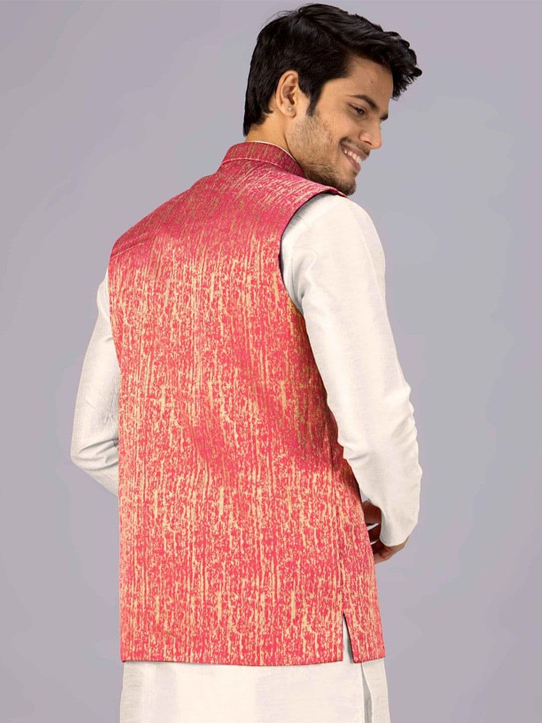 MODERN MUGHALS Mandarin Collar Sleeveless Nehru Jackets thumbnail 2