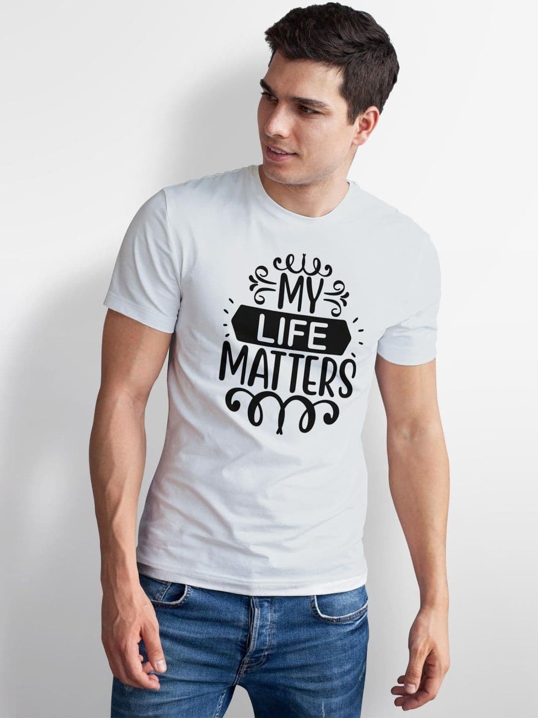 Seekbuylove Men Typography Printed Bio Finish T-shirt thumbnail 3