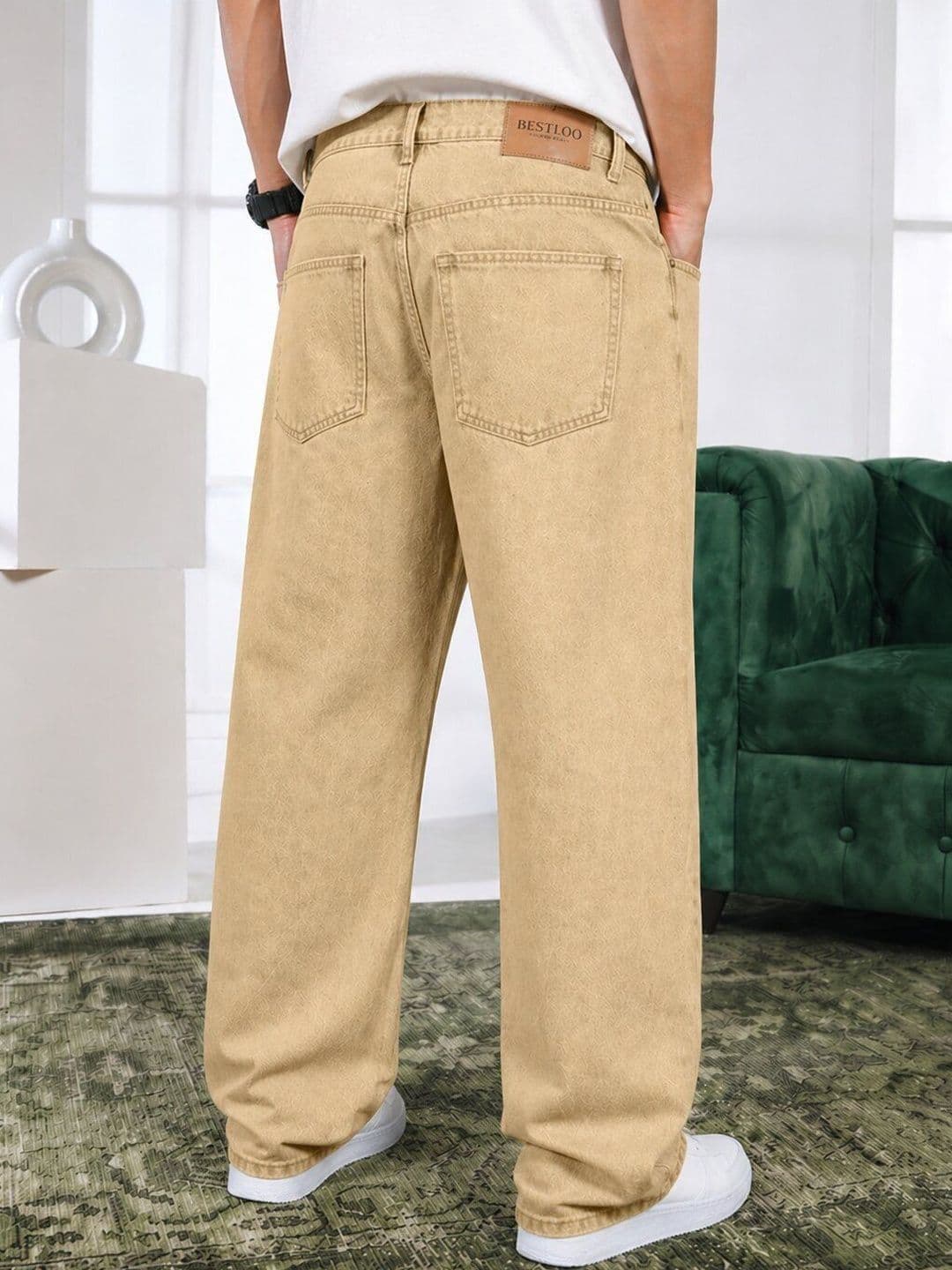 BESTLOO Men Relaxed Fit Mid-Rise Stretchable Jeans thumbnail 4
