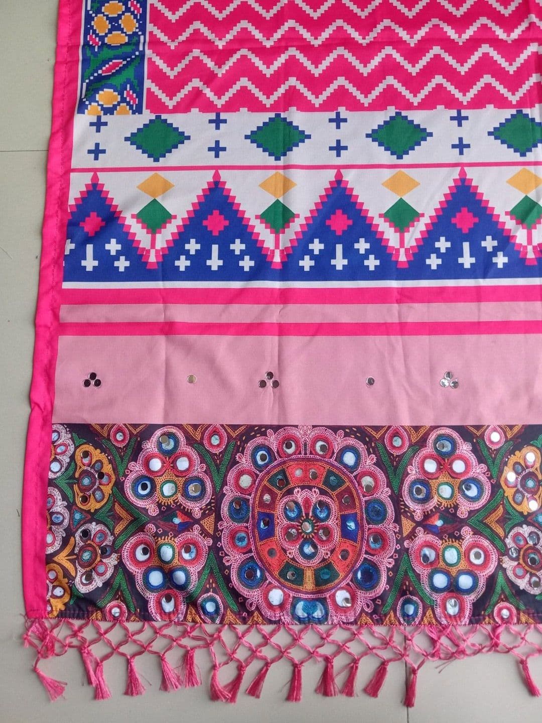 Shubh-Viyan Textiles Embellished Mirror Work Semi-Stitched Lehenga & Blouse With Dupatta thumbnail 4