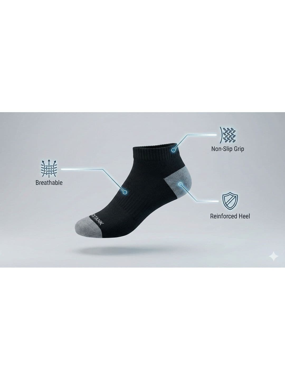 Blacktank Men Pack of 6 Cotton Colourblocked Ankle Length Socks thumbnail 3