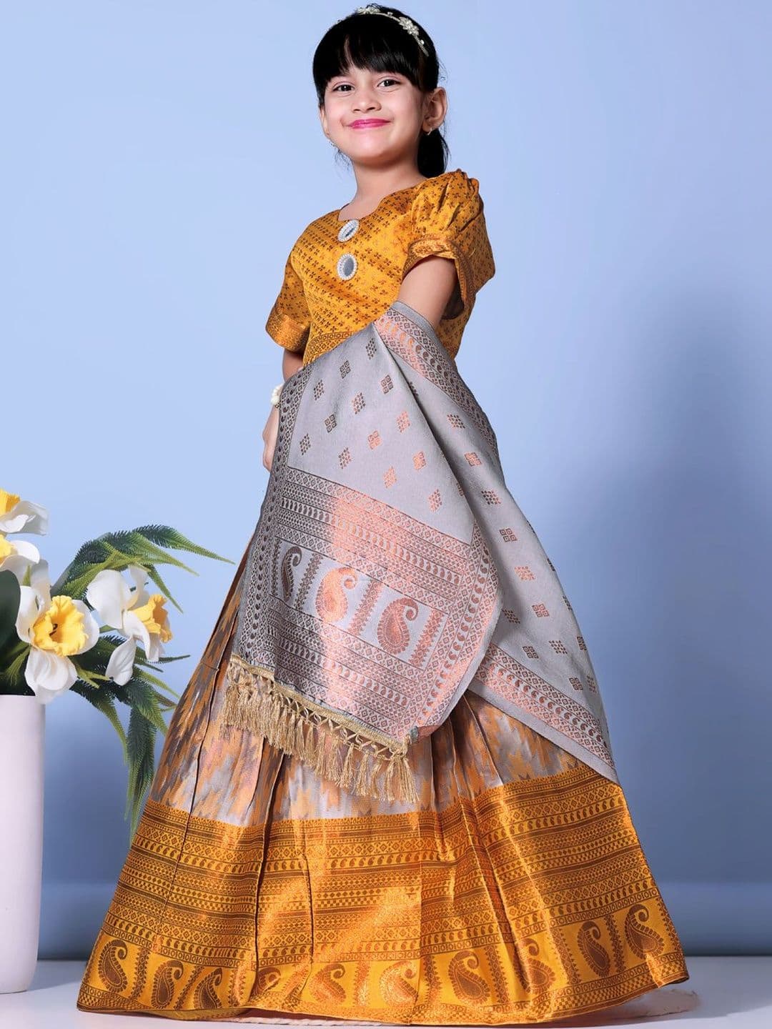 KALINI Girls Ready to Wear Lehenga & Blouse With Dupatta thumbnail 3