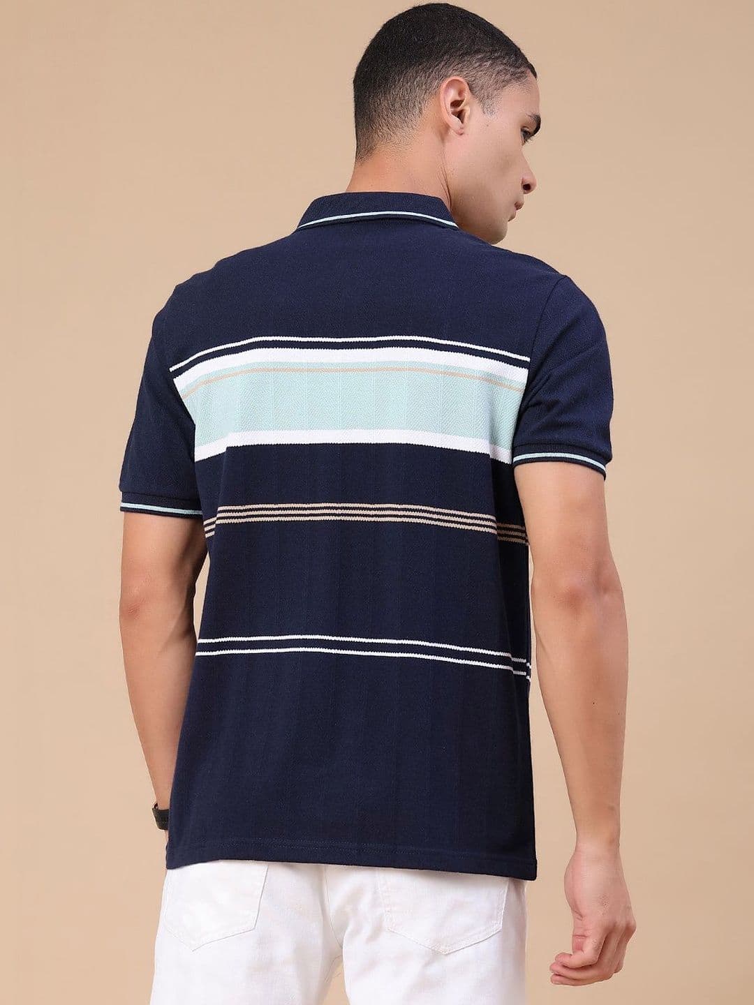 V-Mart Men Striped Polo Collar T-shirt thumbnail 6