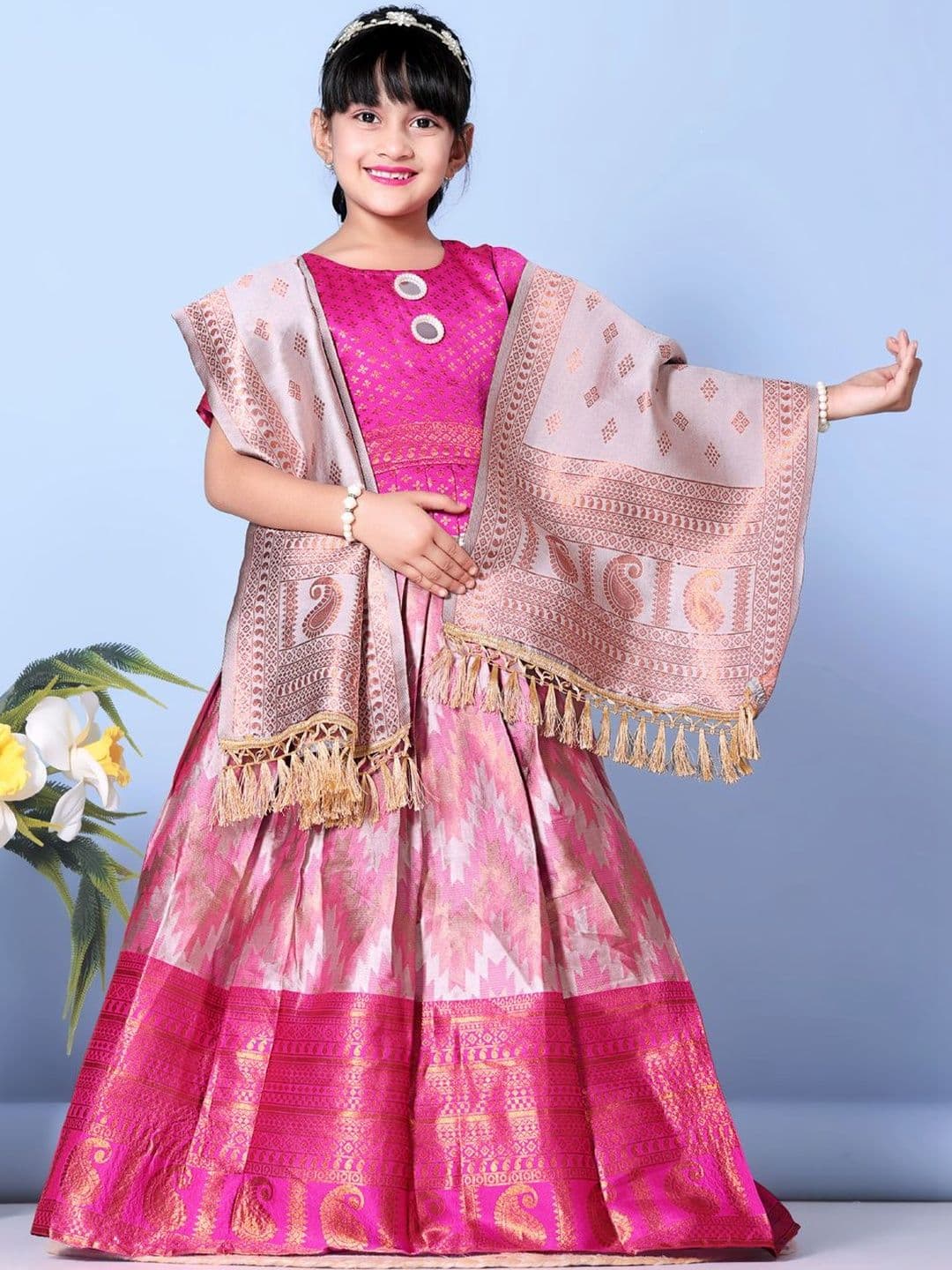 KALINI Girls Ready to Wear Lehenga & Blouse With Dupatta thumbnail 3