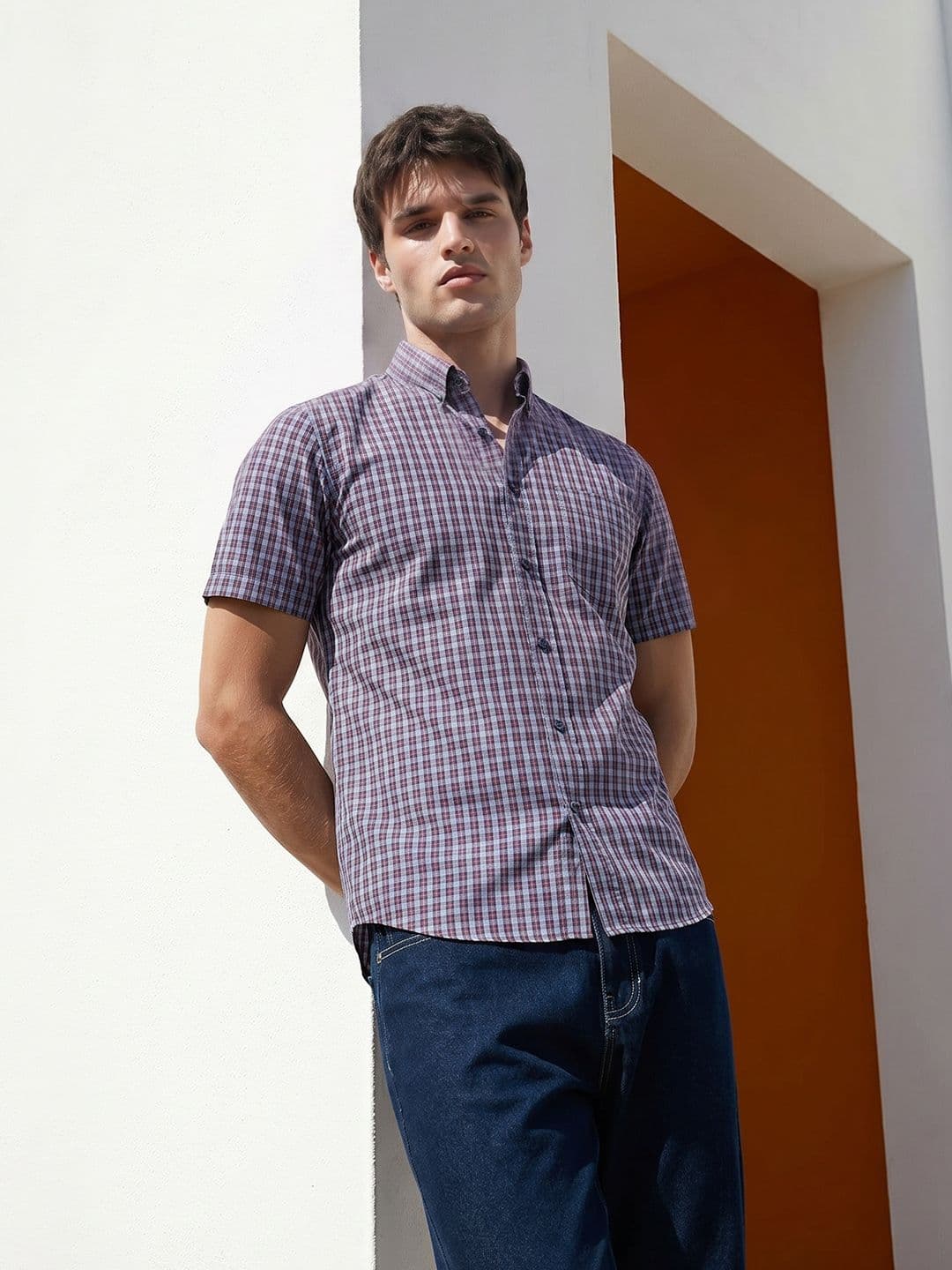 THE SHIRT CODE Premium Micro Checked Casual Shirt - view 1