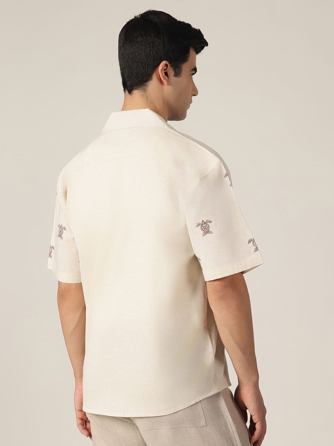 DENNISON Embroidered Oversized Drop-Shoulder Shirt thumbnail 3