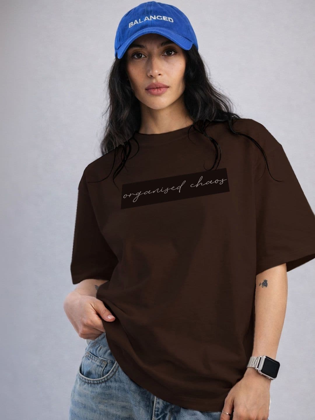 The Roadster Lifestyle Co Printed  Round Neck Oversized Tshirts - view 1