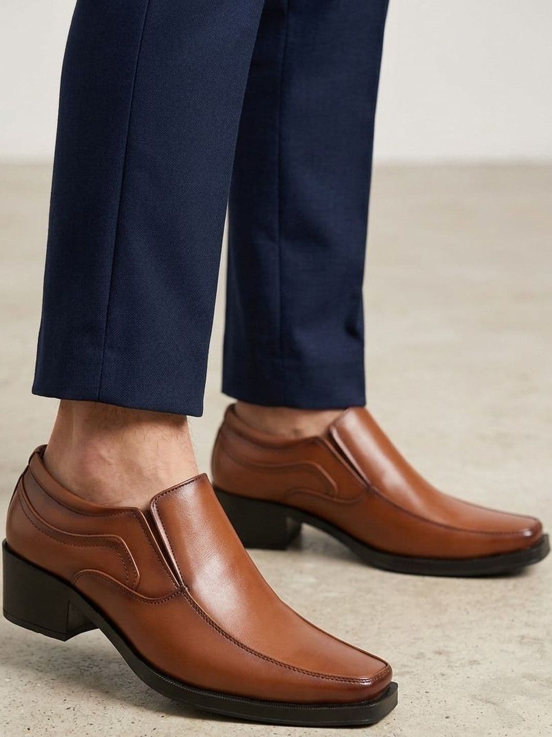 HERE&NOW Men Square Toe Formal Slip-On Shoes - view 1