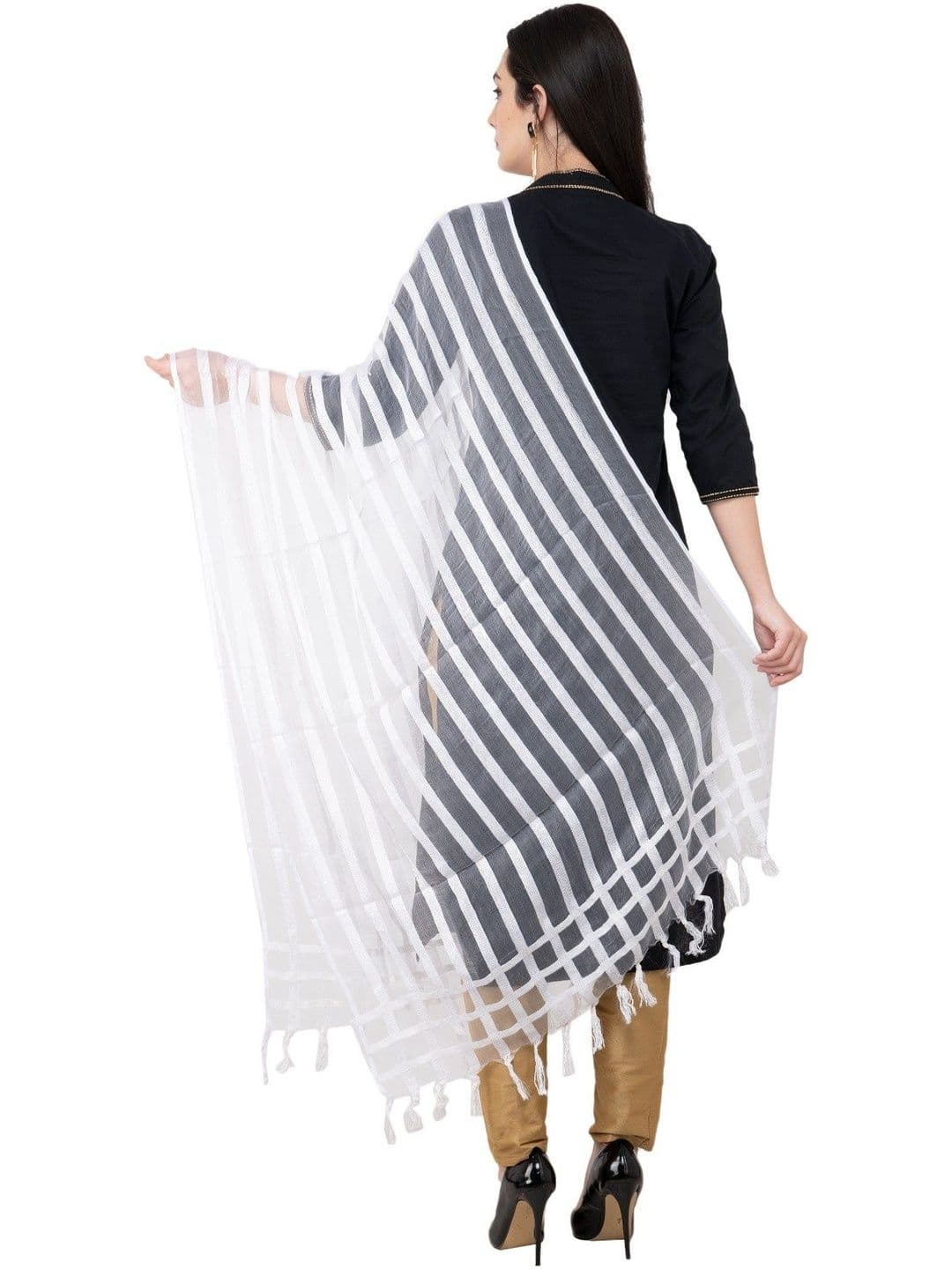 A R SILK Striped Dupatta thumbnail 5