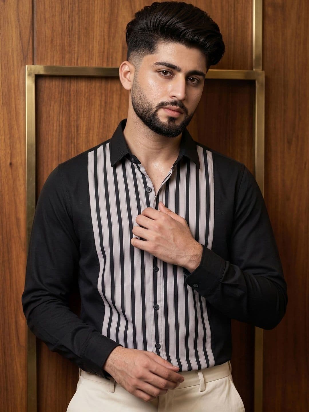 N AND J Men Striped Casual Shirt - view 1