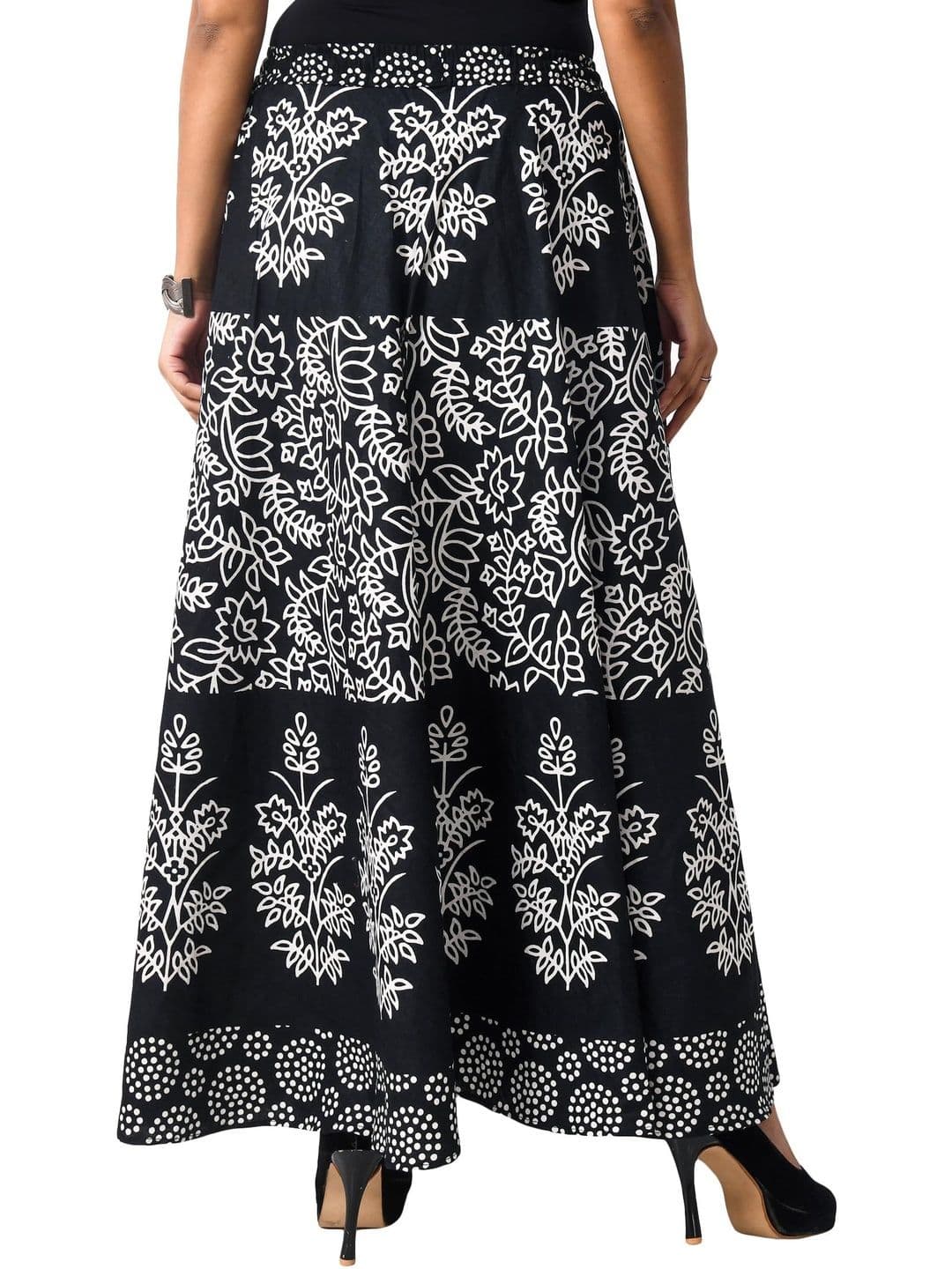 SAMJHI Women Pure Cotton Floral Maxi A-Line Skirt thumbnail 2
