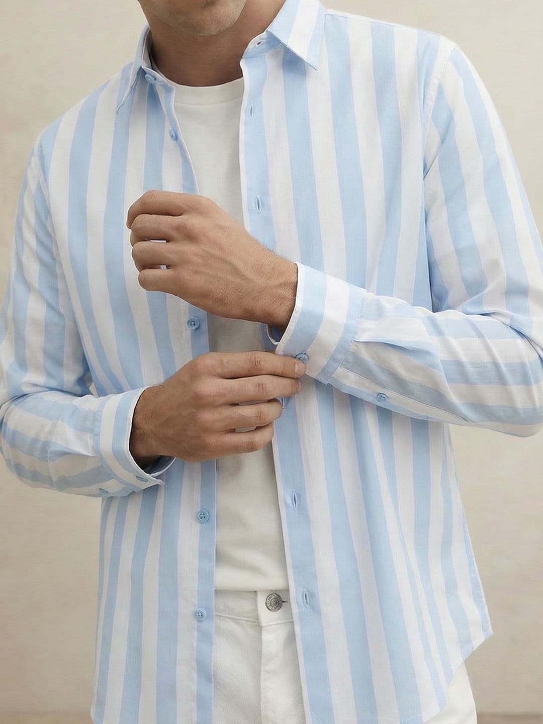 THE SHIRT CODE Premium Vertical Striped Pure Cotton Casual Shirt thumbnail 6