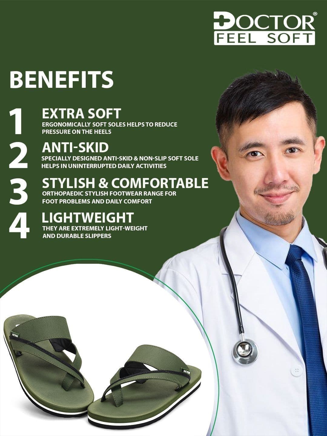 DOCTOR FEEL SOFT Men Thong Flip-Flops thumbnail 7