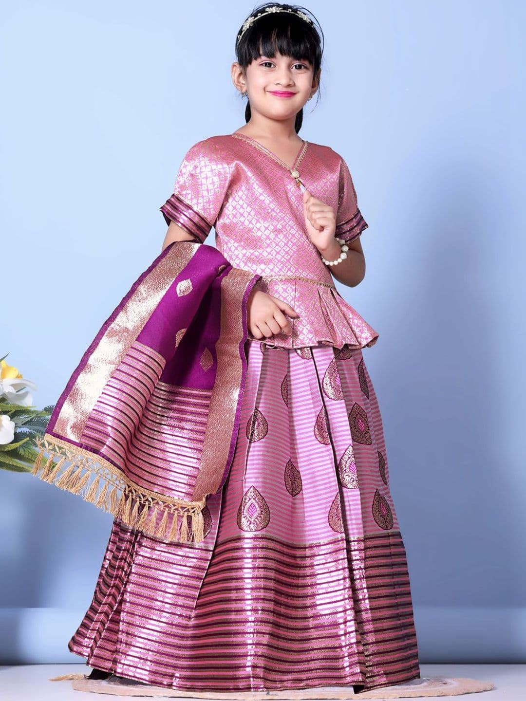 KALINI Girls Ready to Wear Lehenga & Blouse With Dupatta thumbnail 3