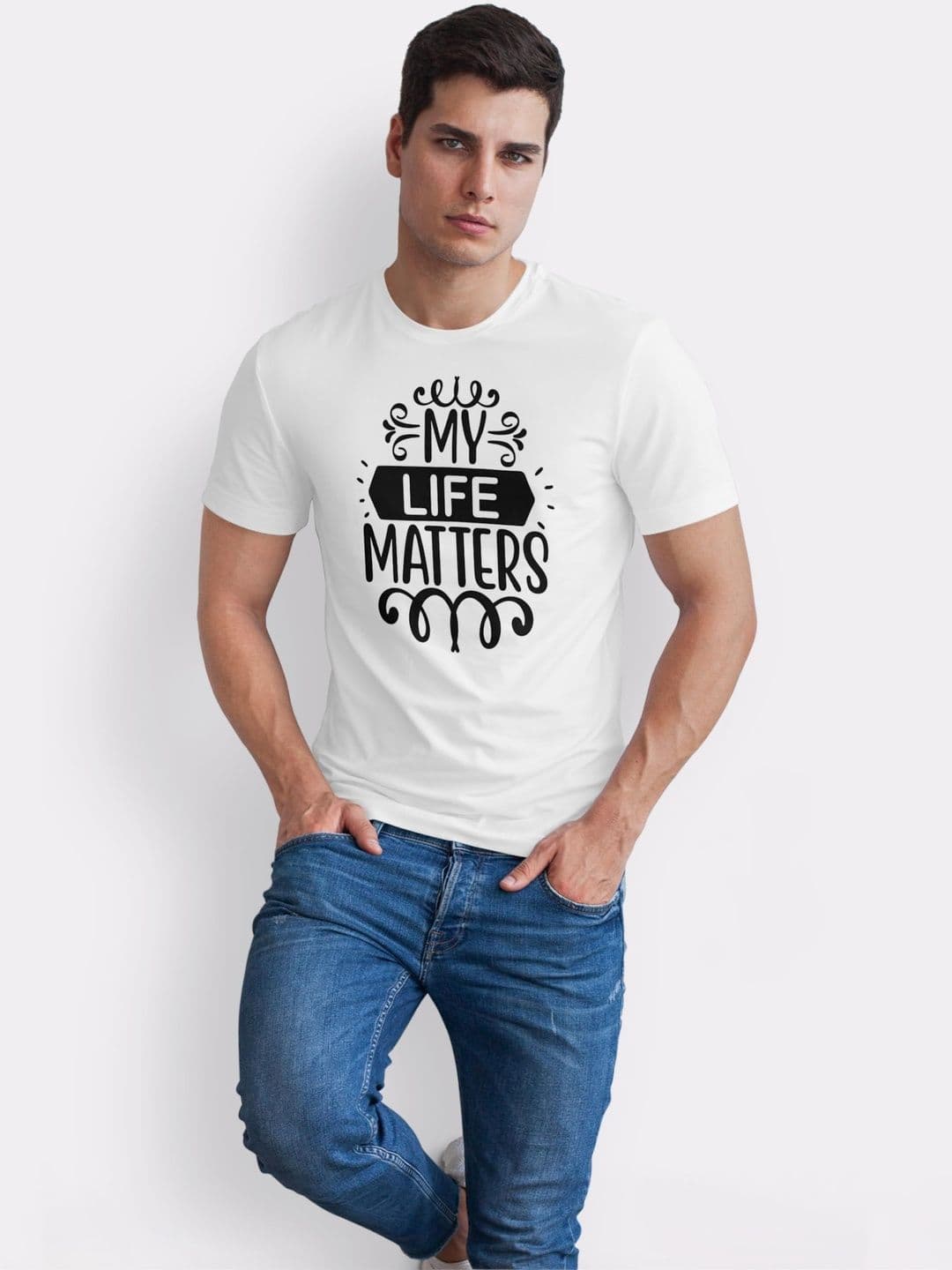 Seekbuylove Men Typography Printed Bio Finish T-shirt thumbnail 2