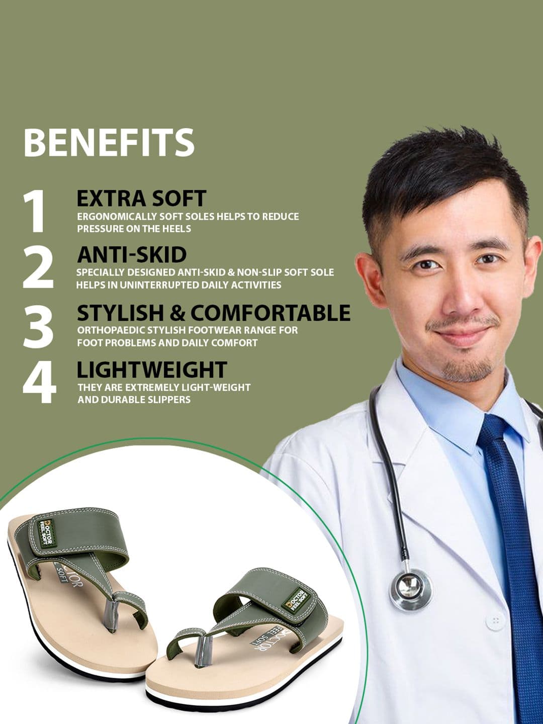 DOCTOR FEEL SOFT Men Thong Flip-Flops thumbnail 2