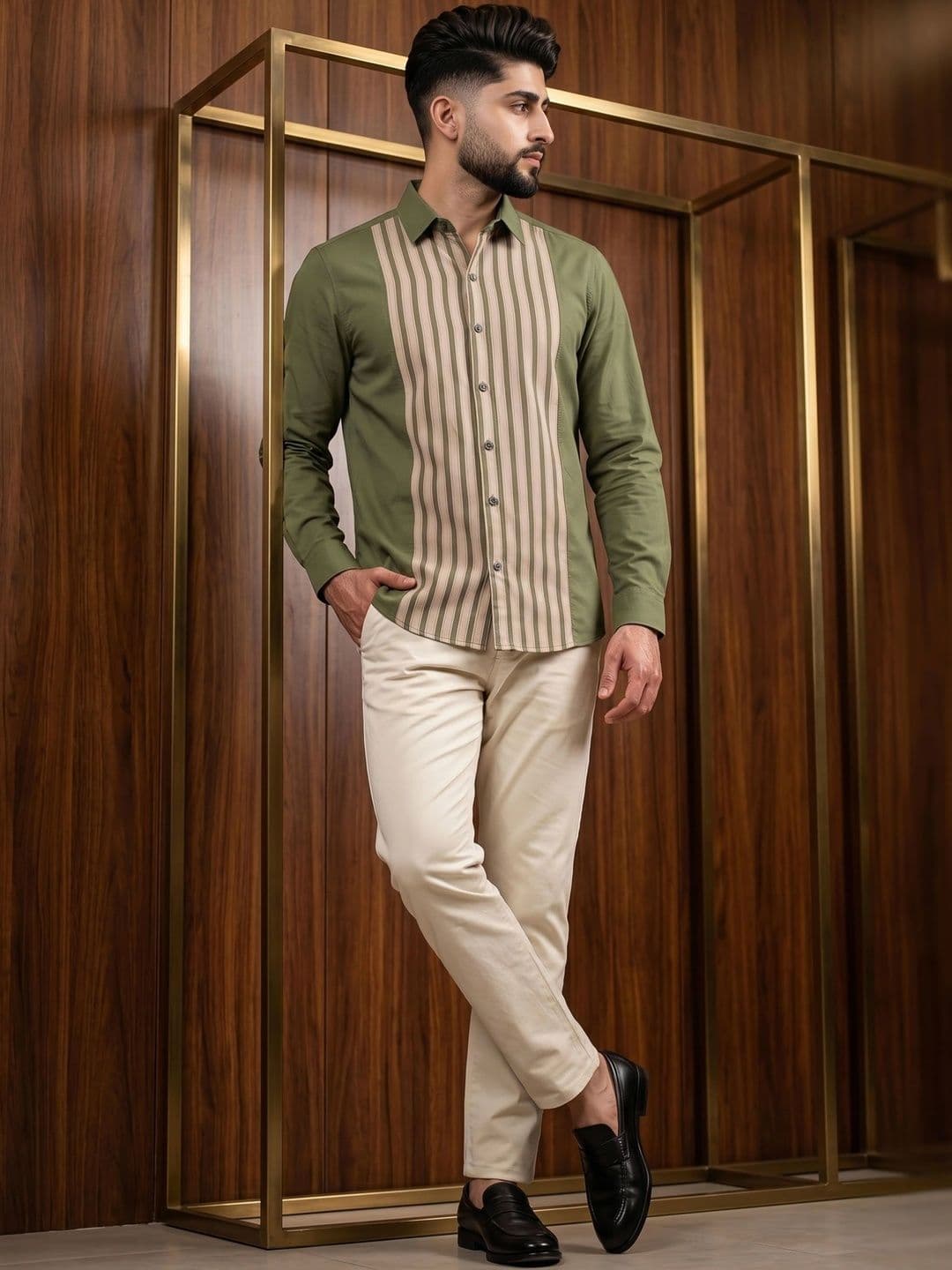 N AND J Men Colourblocked Casual Shirt thumbnail 5
