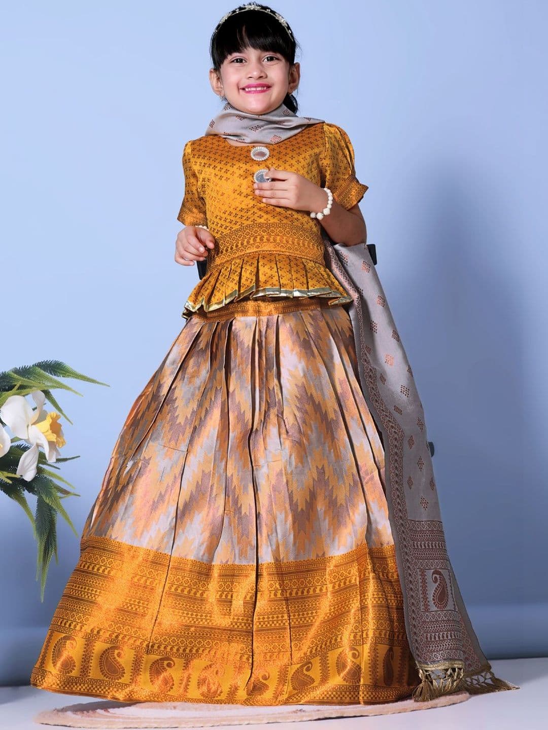 KALINI Girls Ready to Wear Lehenga & Blouse With Dupatta - view 1