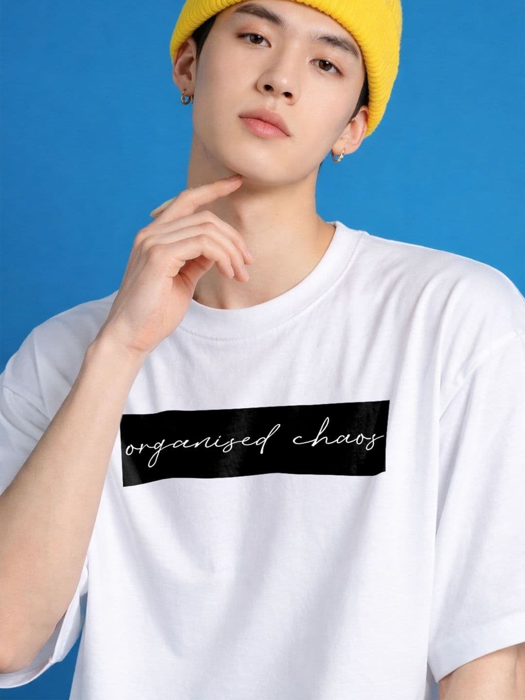 The Roadster Lifestyle Co Printed Organic Cotton Round Neck Oversized Tshirts thumbnail 5