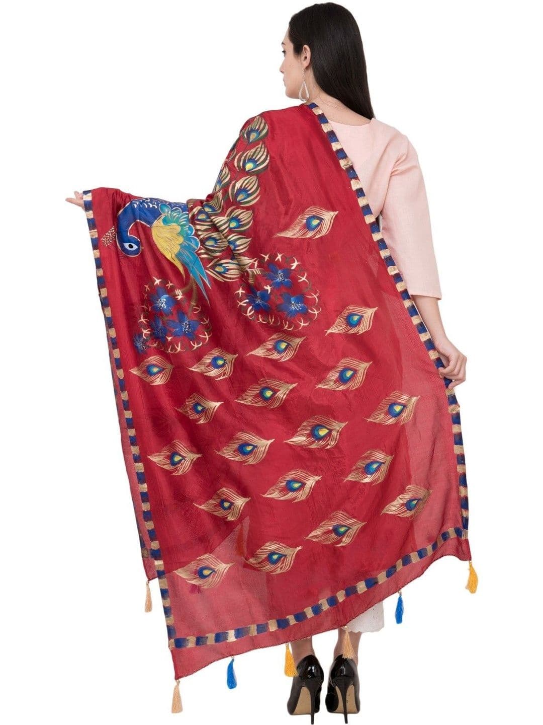 A R SILK Ethnic Motifs Printed Dupatta thumbnail 5