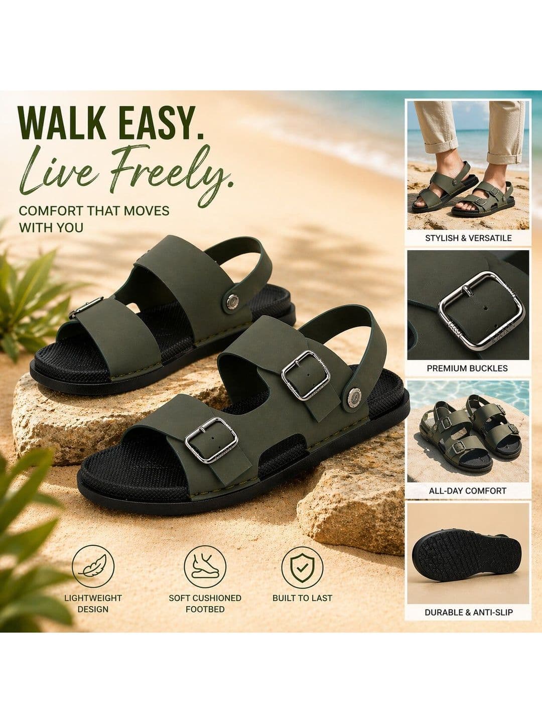 KASTAVA Men Comfort Sandals thumbnail 5