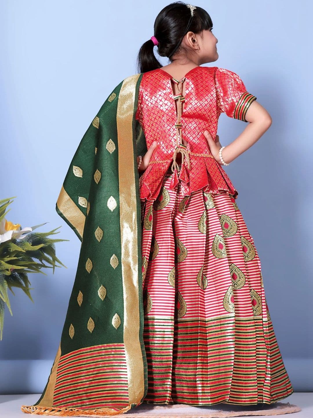 KALINI Girls Ready to Wear Lehenga & Blouse With Dupatta thumbnail 2