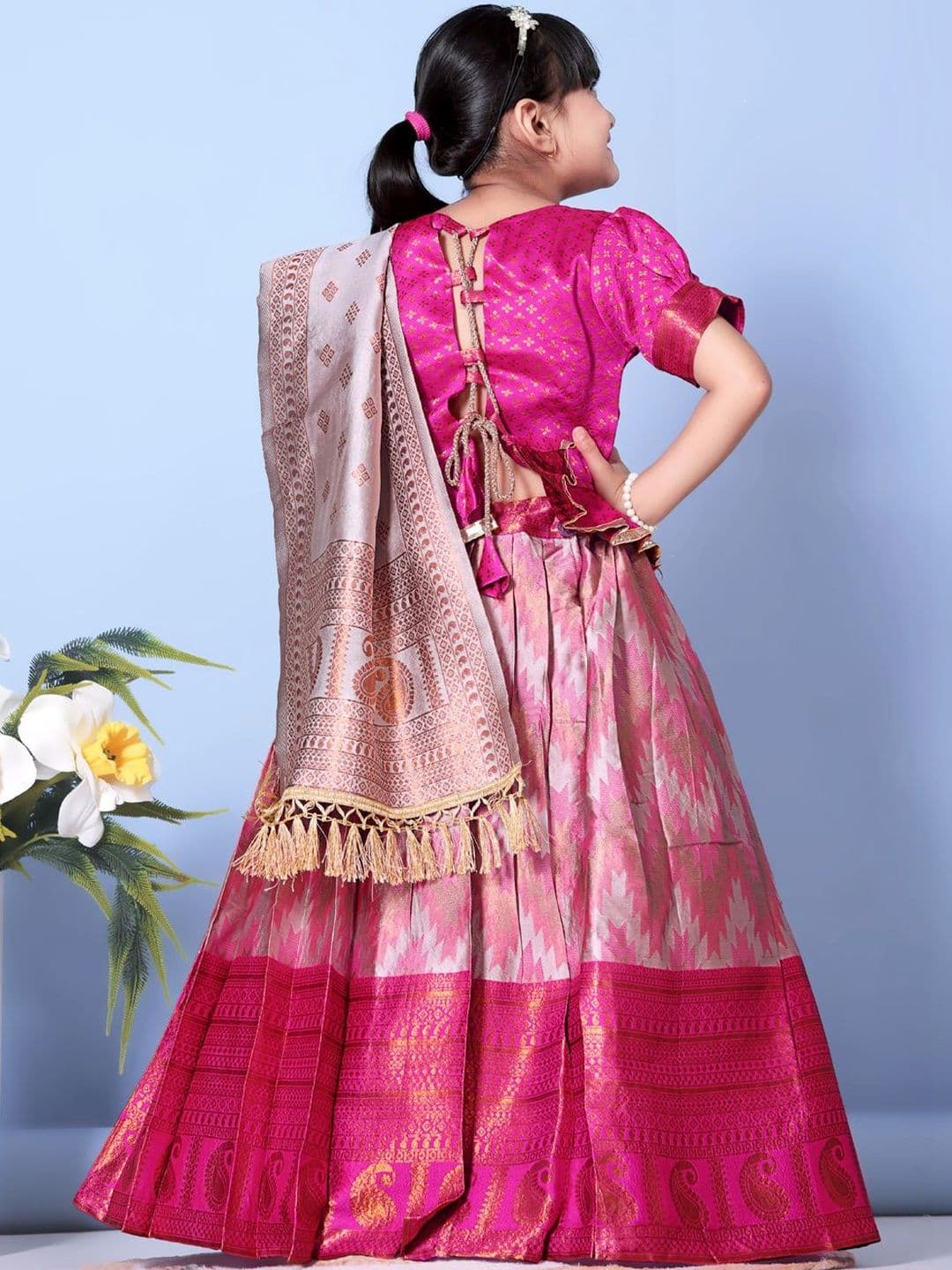 KALINI Girls Ready to Wear Lehenga & Blouse With Dupatta thumbnail 4