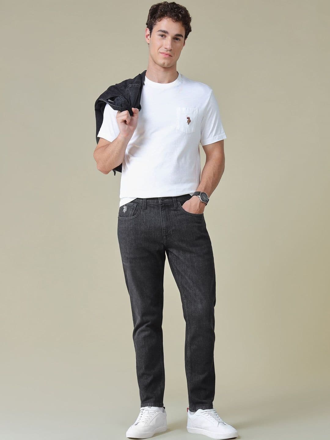 U.S. Polo Assn. Denim Co. Men Regular Fit Mid-Rise Light Fade Stretchable Jeans thumbnail 2