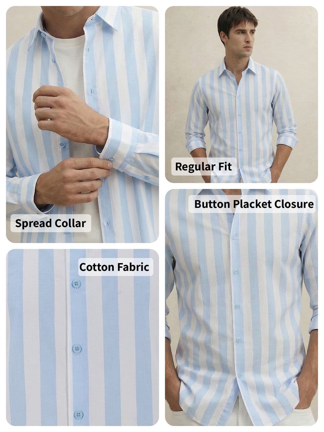 THE SHIRT CODE Premium Vertical Striped Pure Cotton Casual Shirt thumbnail 7