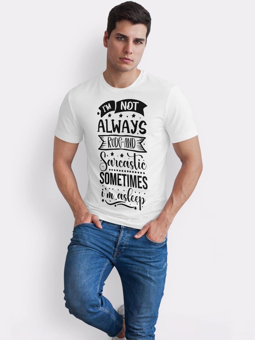 Seekbuylove Men Typography Printed Bio Finish T-shirt thumbnail 3
