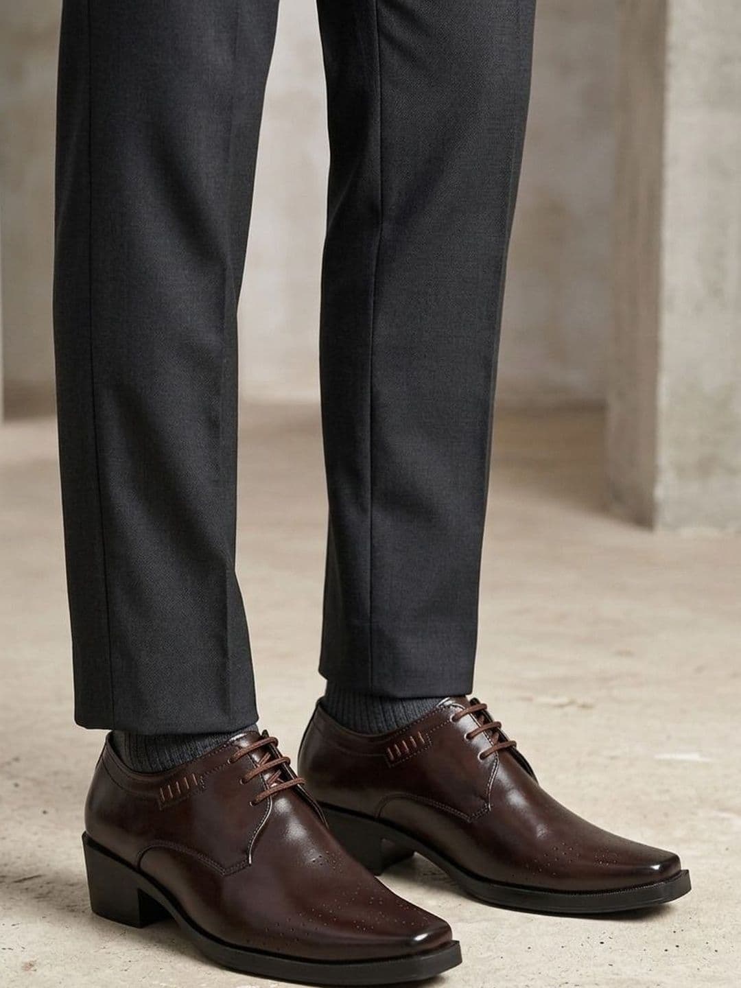 HERE&NOW Men PU Square Toe Lace-Ups Formal Derbys - view 1