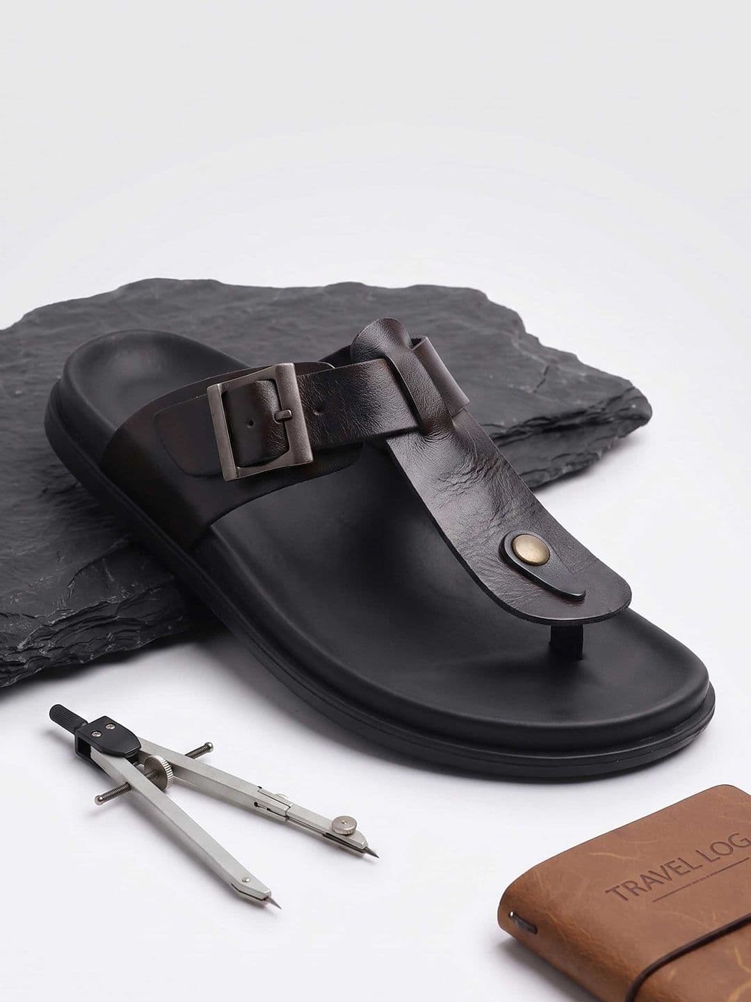 HERE&NOW Men Leather Comfort Sandals - view 1