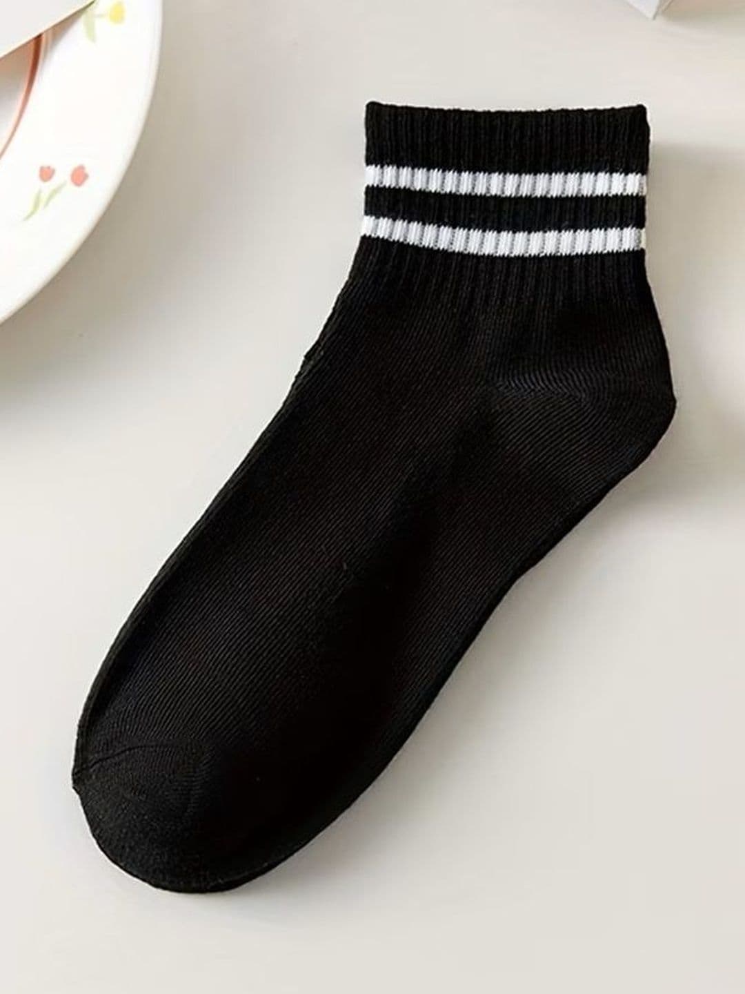 BEAR&BEYOND Men Pack of 5 Cotton Striped Ankle Length Socks thumbnail 6