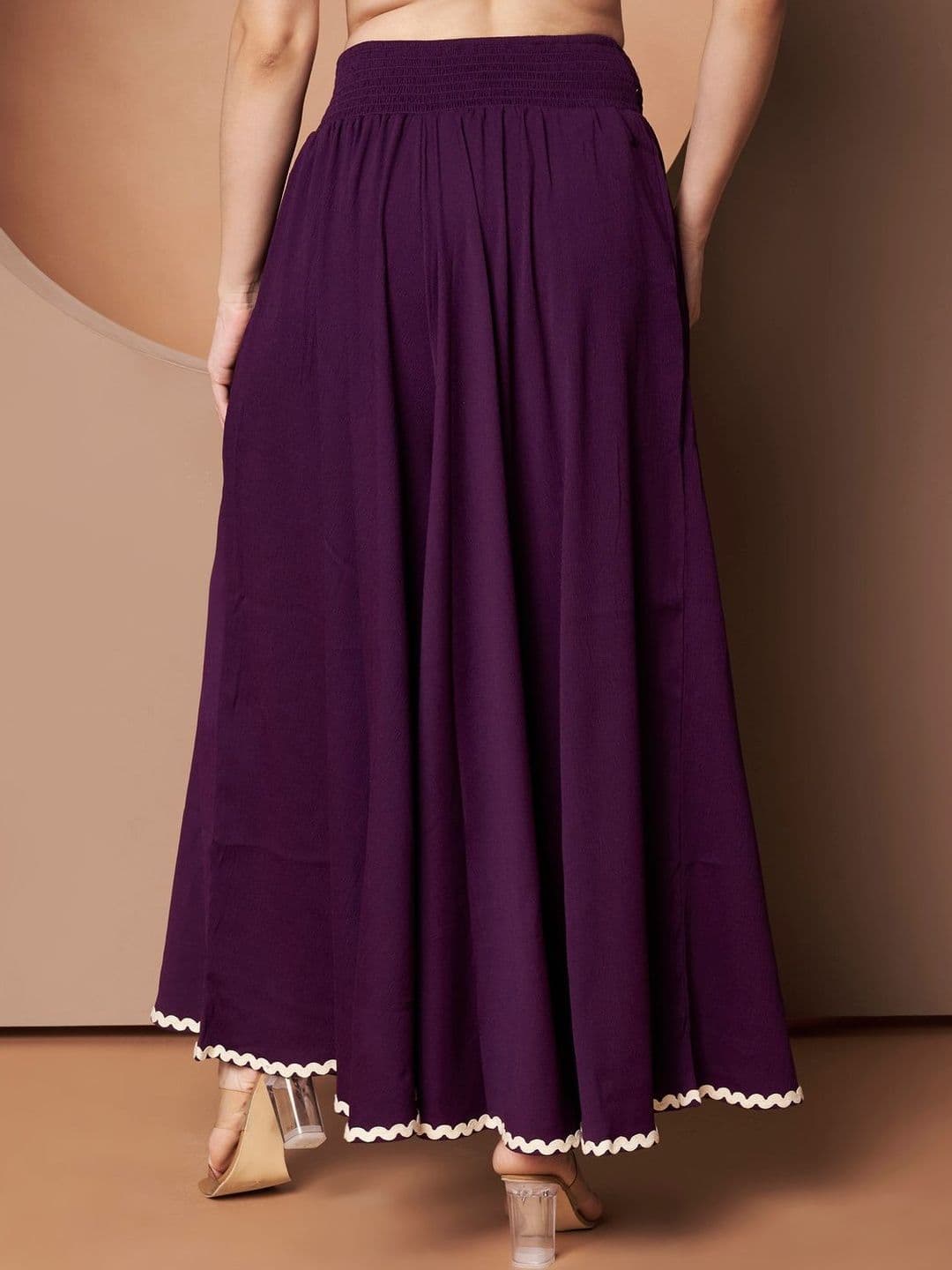 LookShine Women Hem Design Flared Ethnic Palazzos thumbnail 2